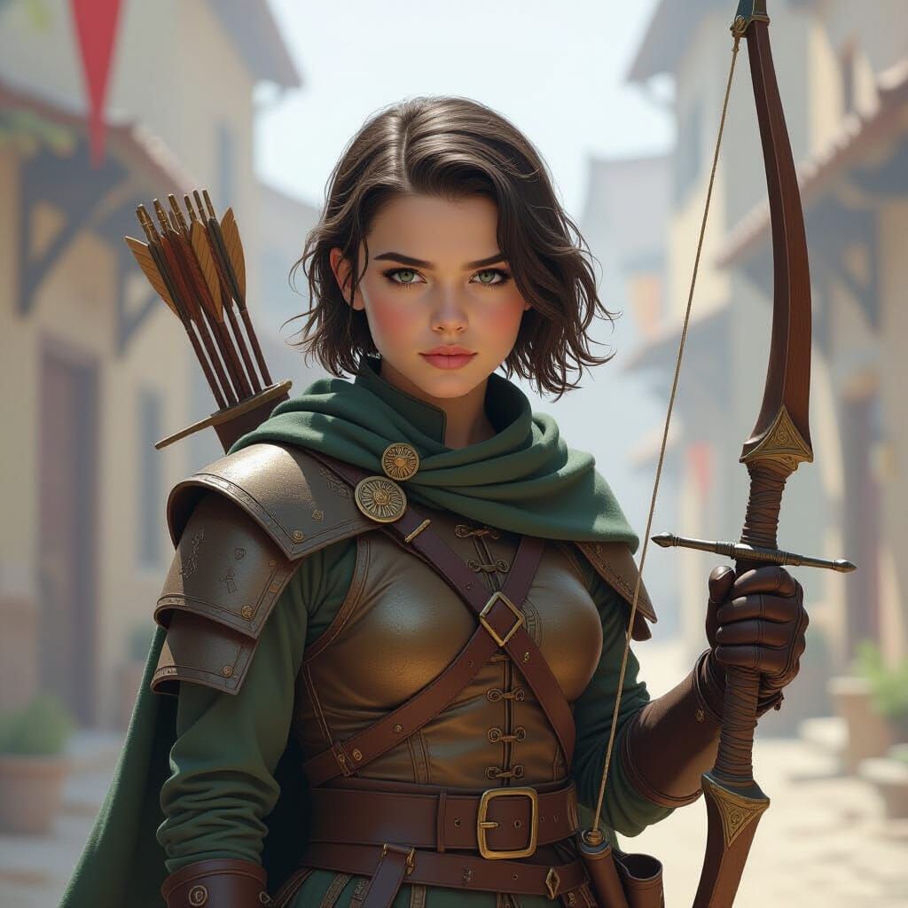 Arya Stark Warrior Portrait in Game of Thrones Style