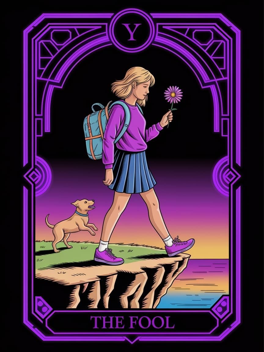 The Fool in Cyberpunk Style