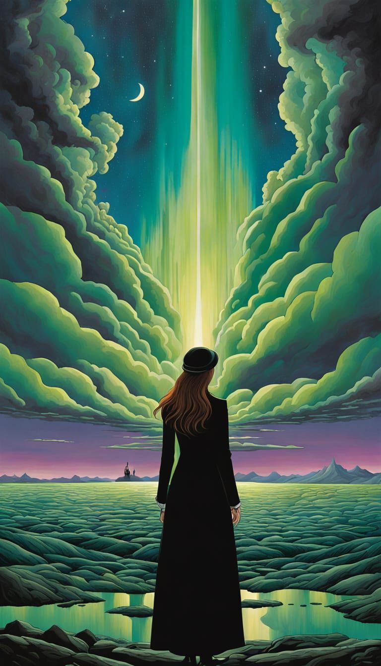 Dystopian Aurora: A Mysterious, Hyperdetailed Feeling