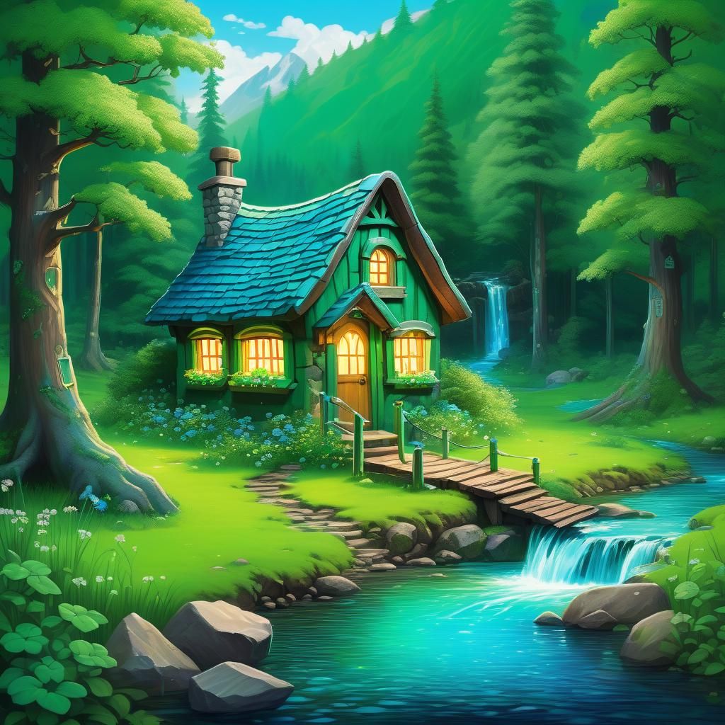Leprechaun at Forest Cottage by Crystal Stream