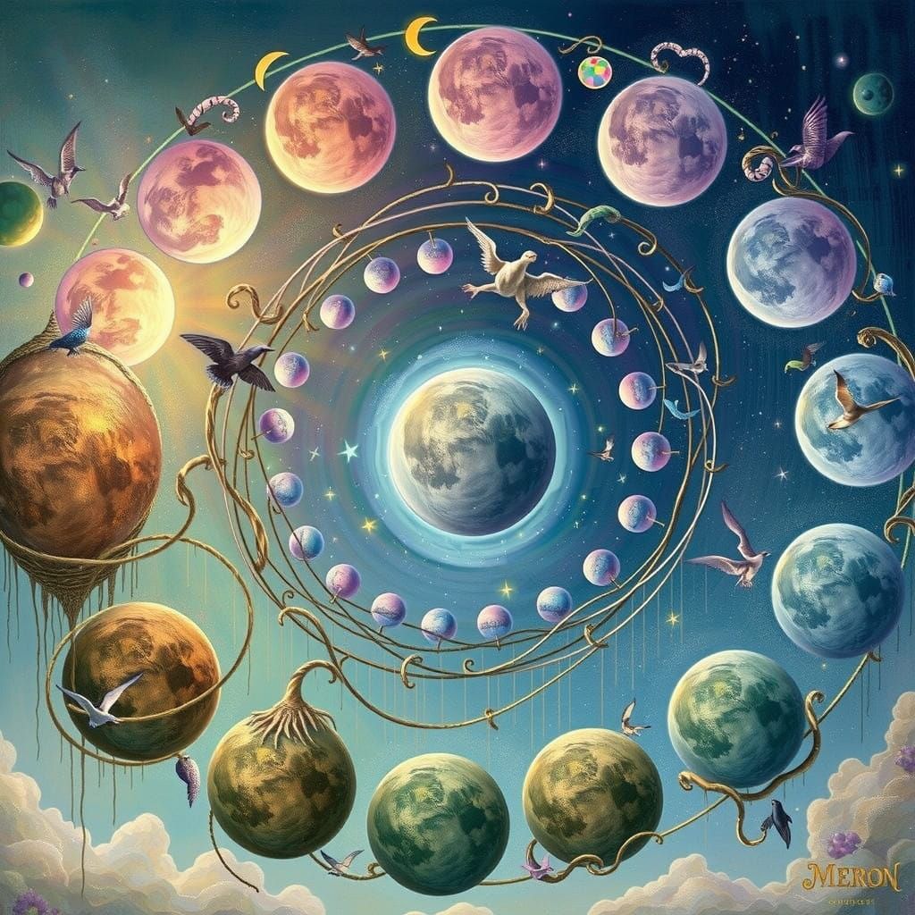Whimsical Lunar Cycles in an Enchanted Realm