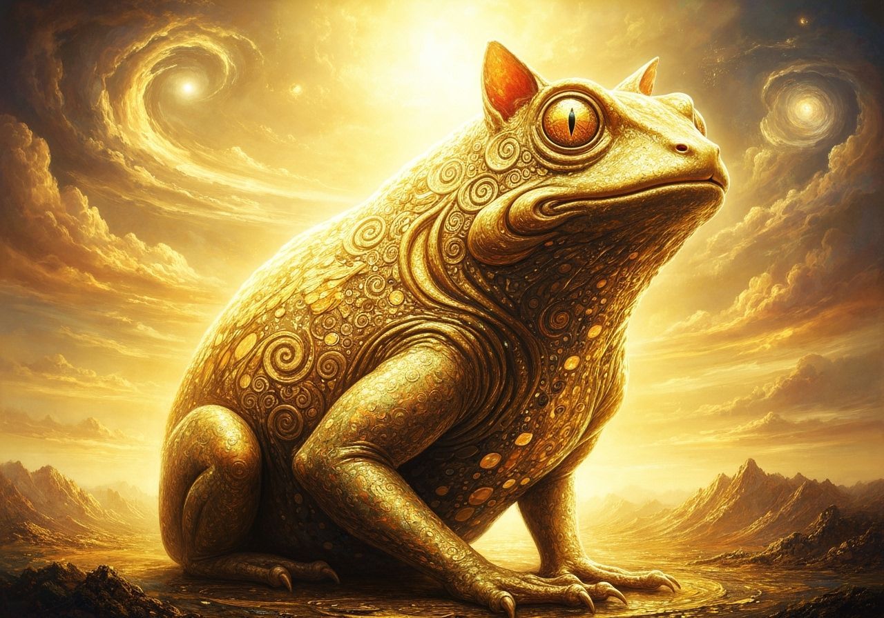 Frog Cat Bird Beast in Art Nouveau Style