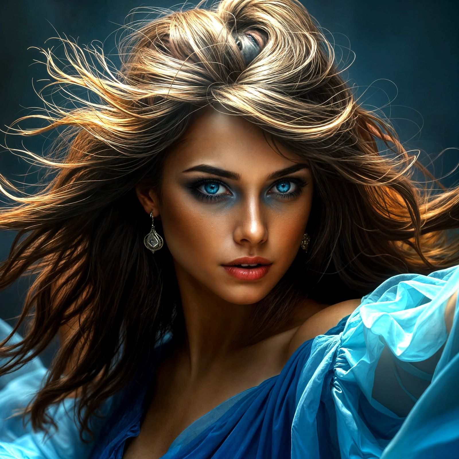 Beautiful Woman with Blue Eyes: A Sensual Masterpiece