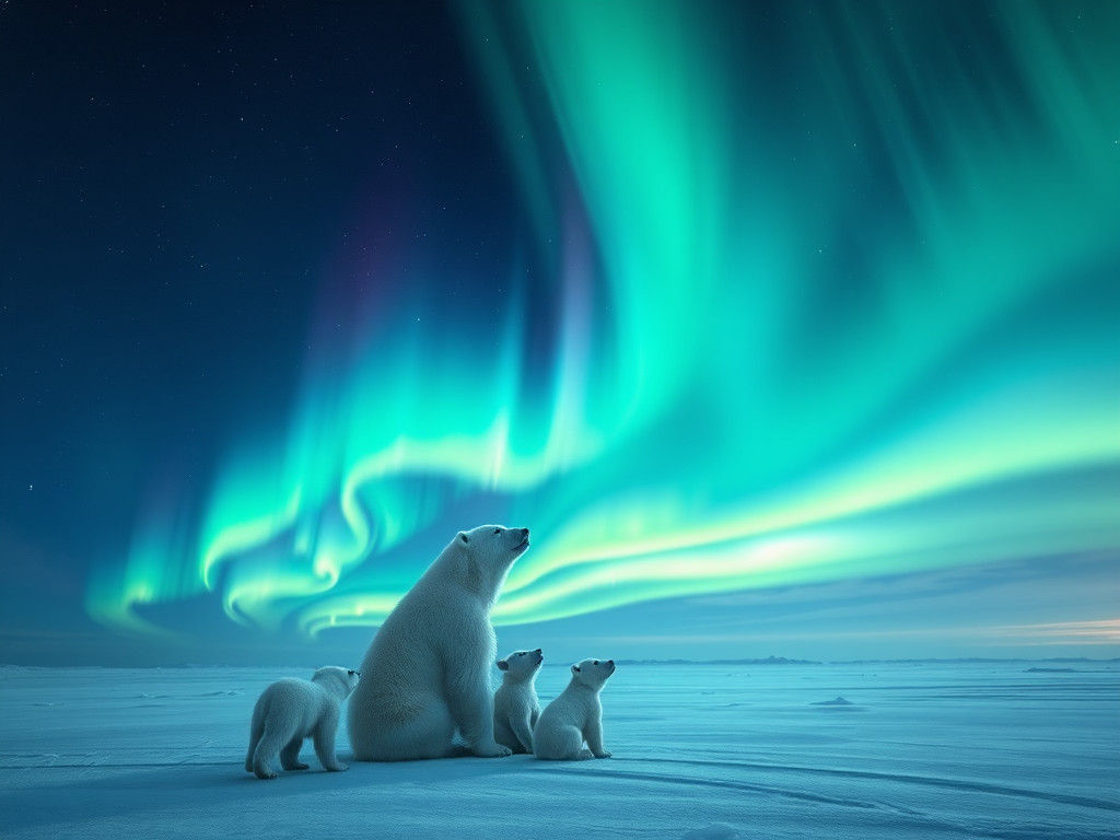 Auroras Dancing in an Arctic Wonderland