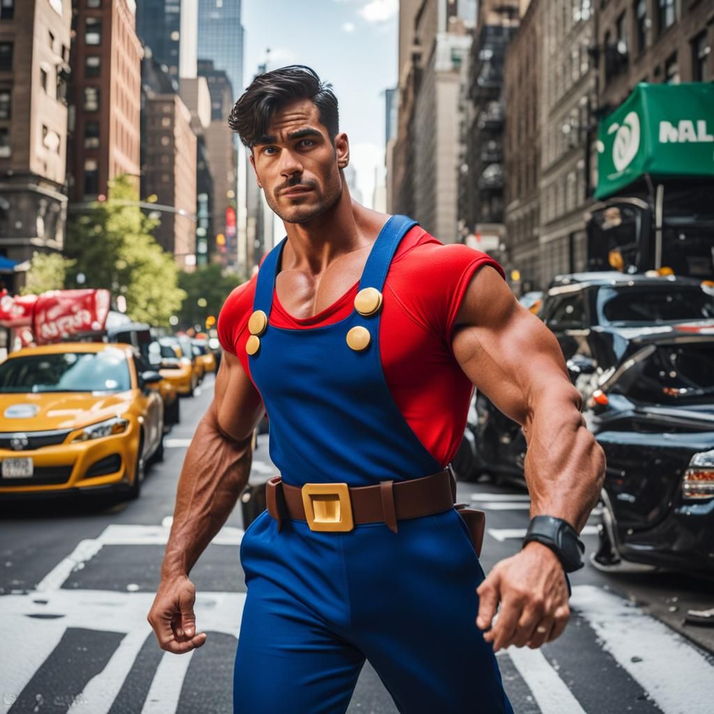 Handsome Mario in New York Close-Up