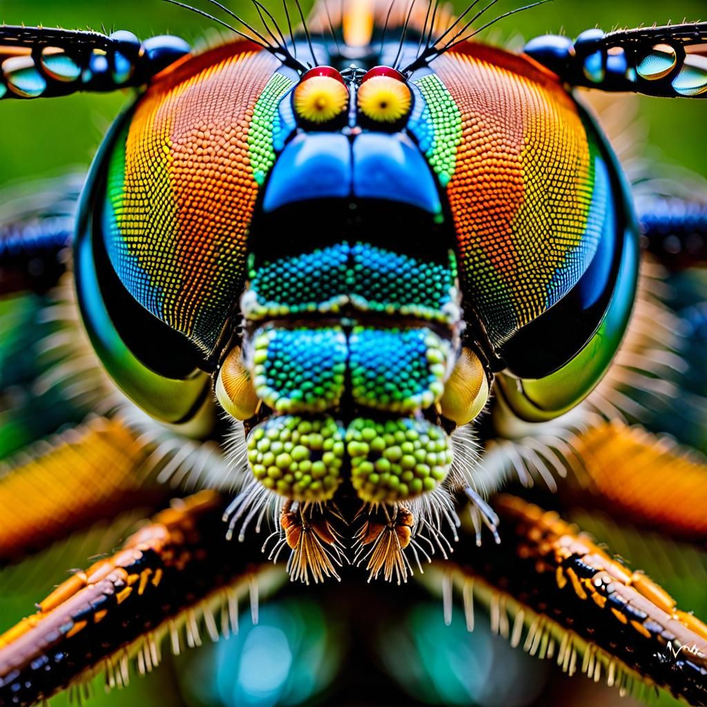 Macro Dragonfly Eyes: Intricate Fine Art Close-Up