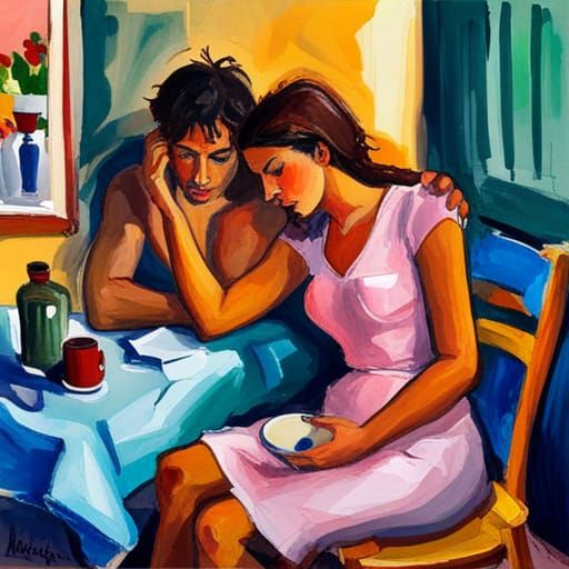 Epic Impressionist Painting of a Love Triangle