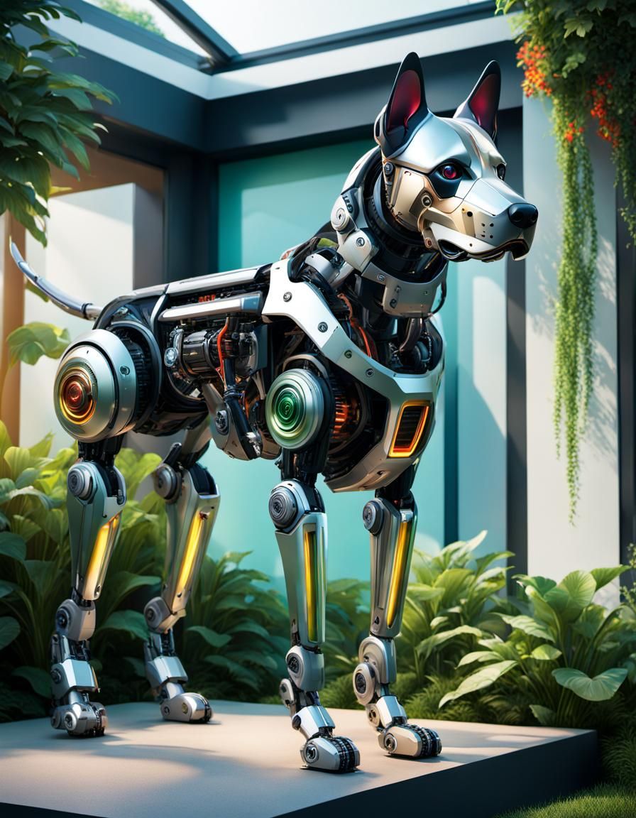 dog with robotic parts