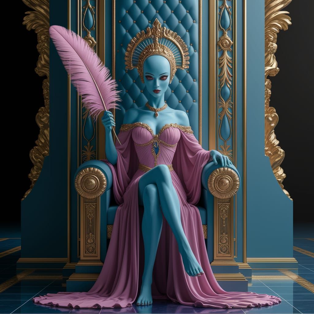 Empress holding a feather