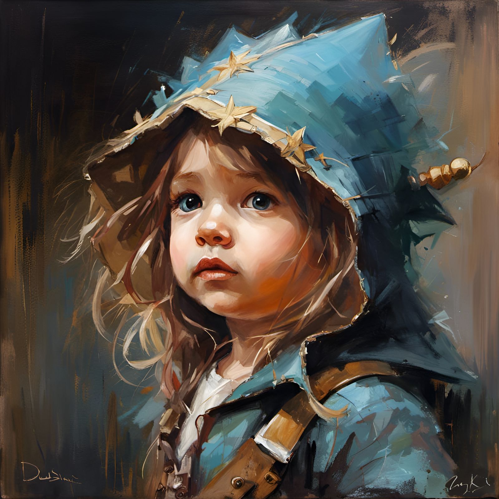 Adorable Subject as Expressive Oil Painting