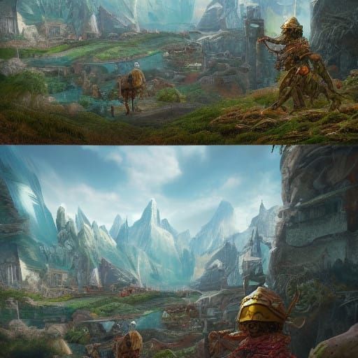 Epic Bible Scene in Realistic Fantasy Style