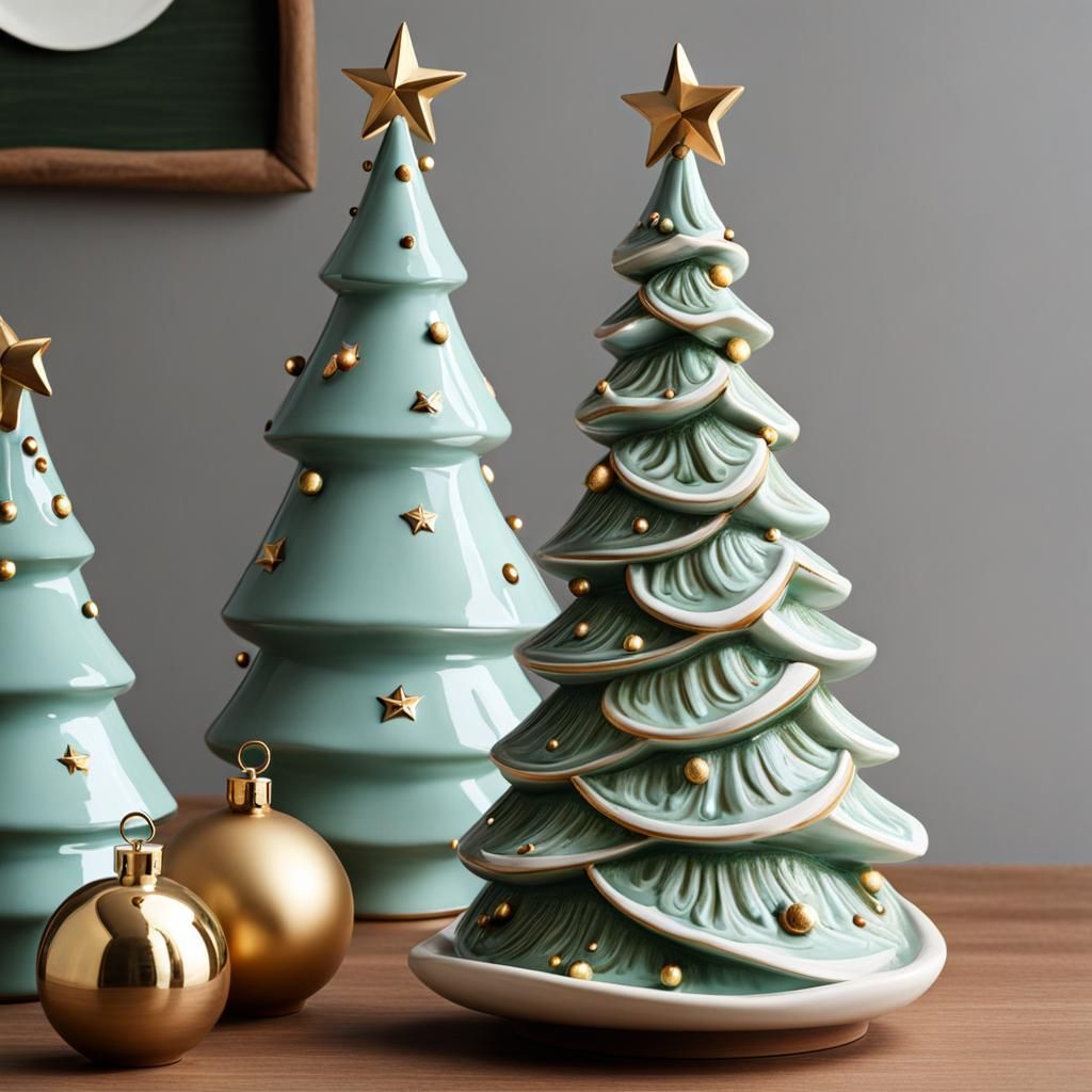 Ceramics Style Christmas Tree Decoration