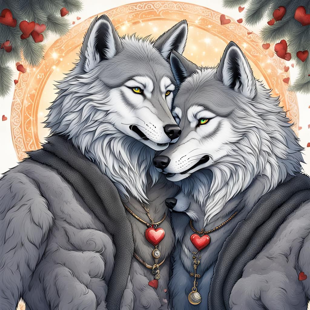 Two gay wolf shifters in love