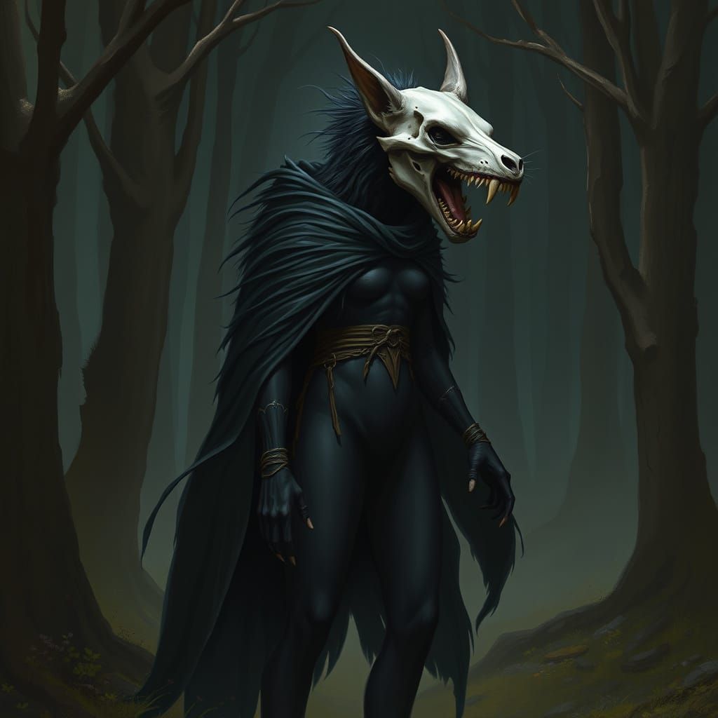 Mystical Forest Creature in Digital Painting Style