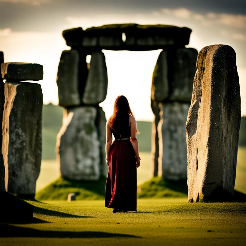 Ancient Ceremony at Stonehenge with Priestess, Professional ...