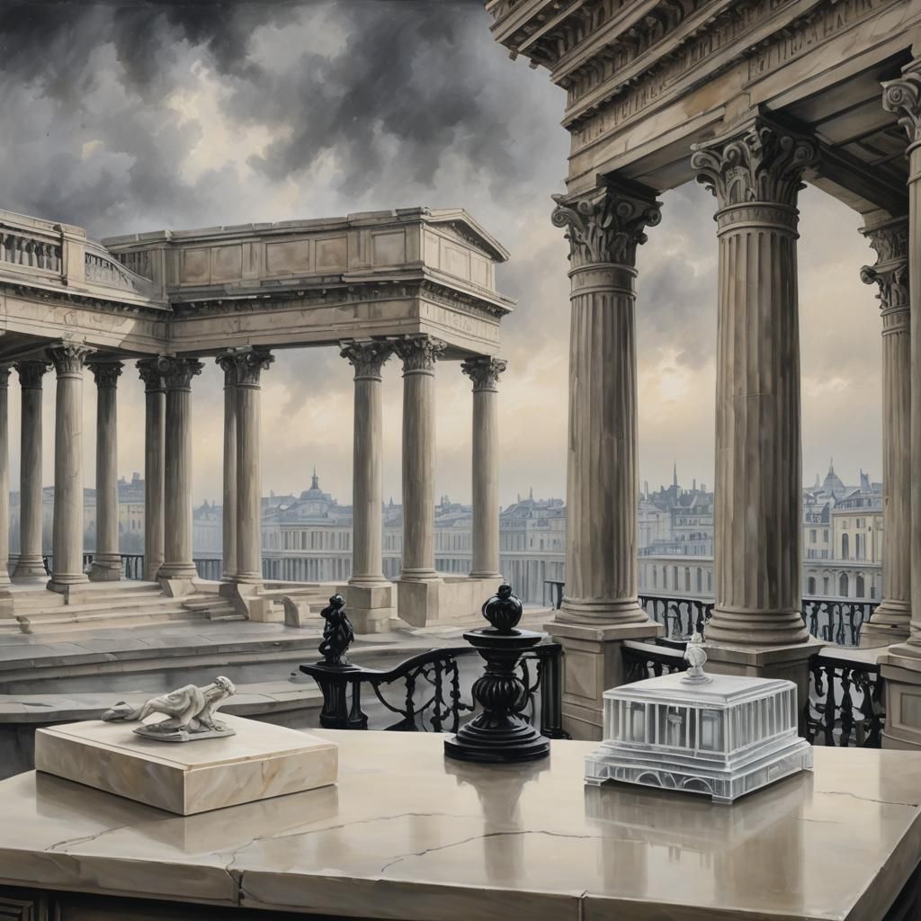 Elegant Acrylic Set in Traditional Ivory Library