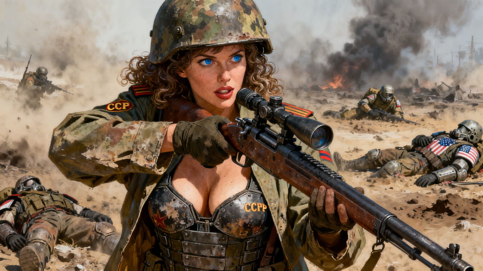 Post-Apocalyptic USSR Soldier with Scoped Rifle