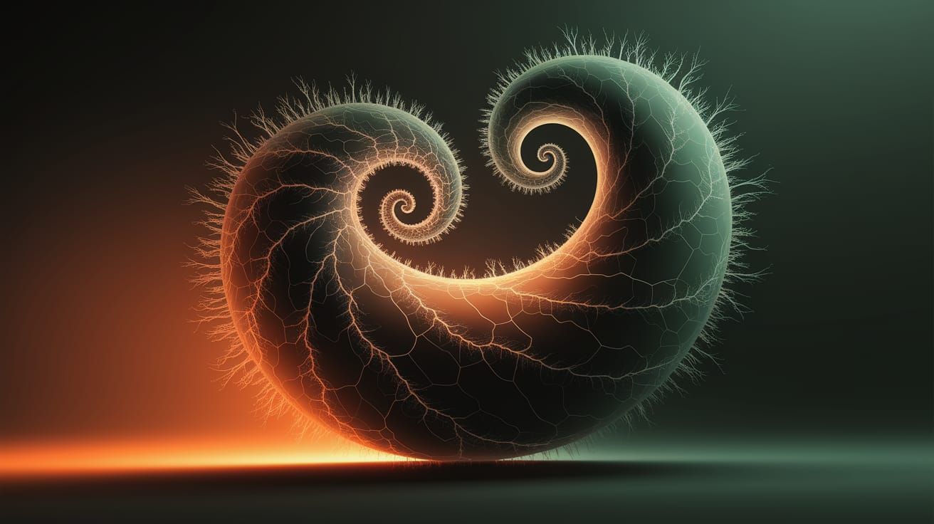 Ethereal Soul Form in Vibrant Orange and Dark Green