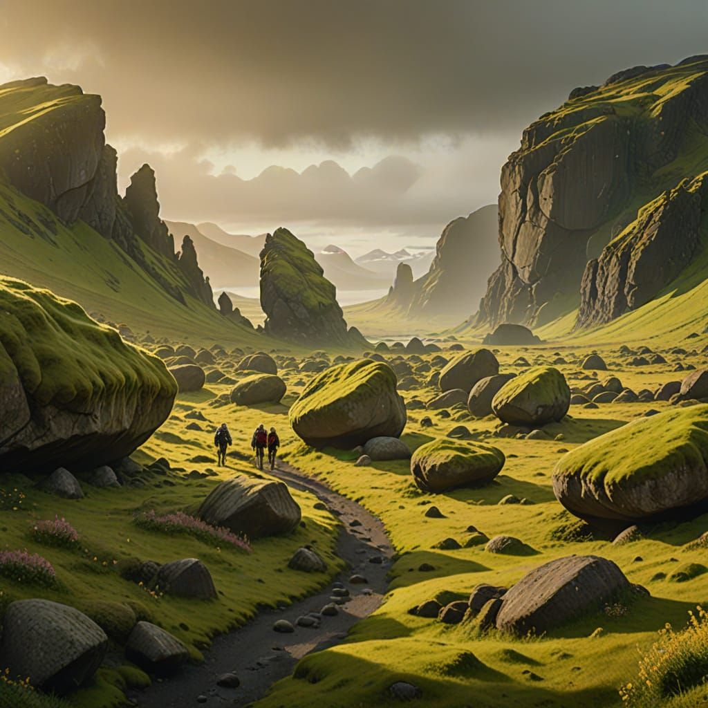 Mystical Icelandic Landscape of Giant Boulders and Elves