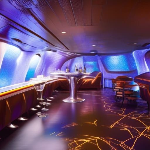 Sci-Fi Starship Bar with Alien Drinks