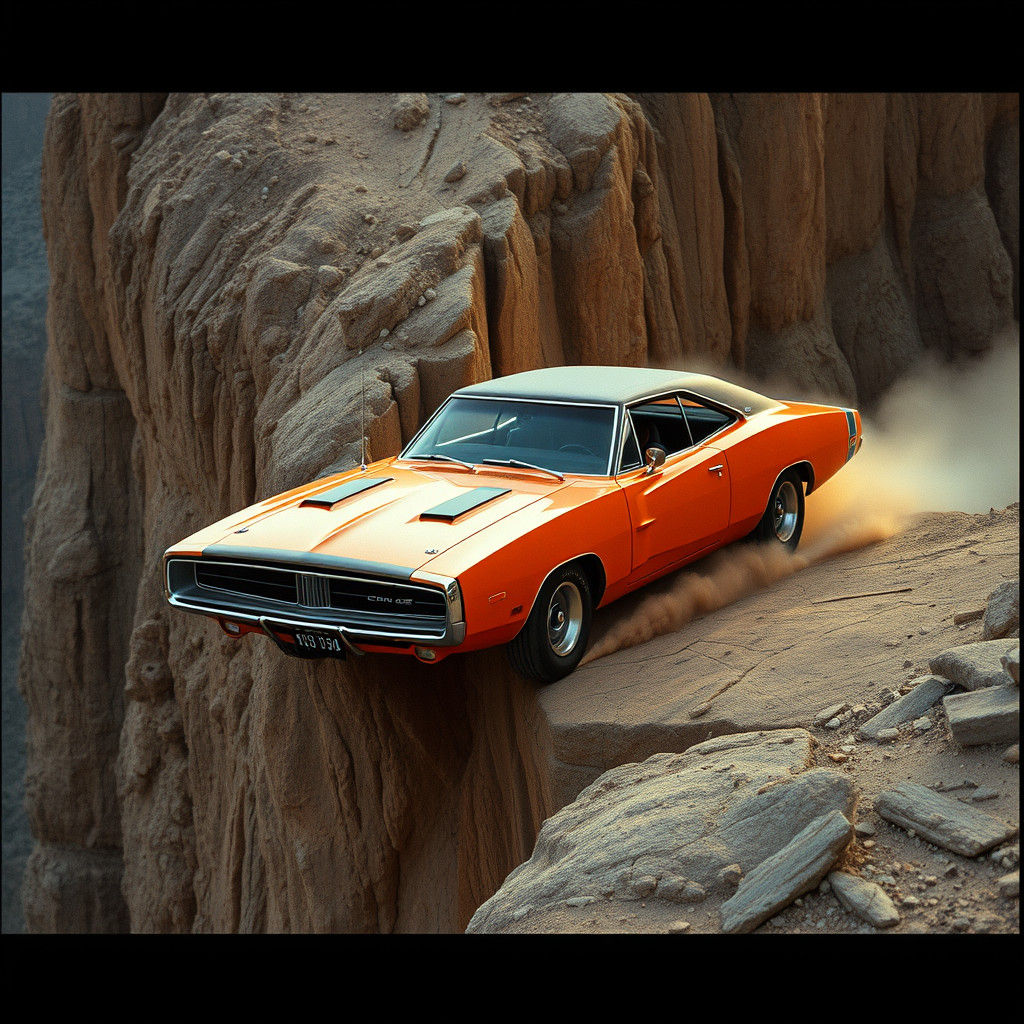 Dodge Charger Launches Off Cliff in Cinematic Still