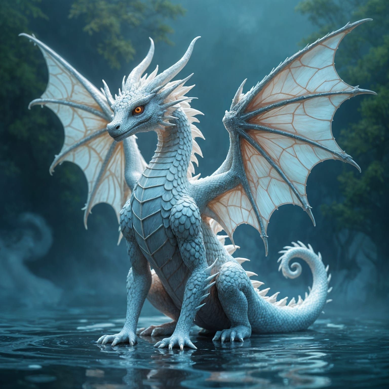 Surreal Dragon-Puppet Hybrid in Ethereal Tension