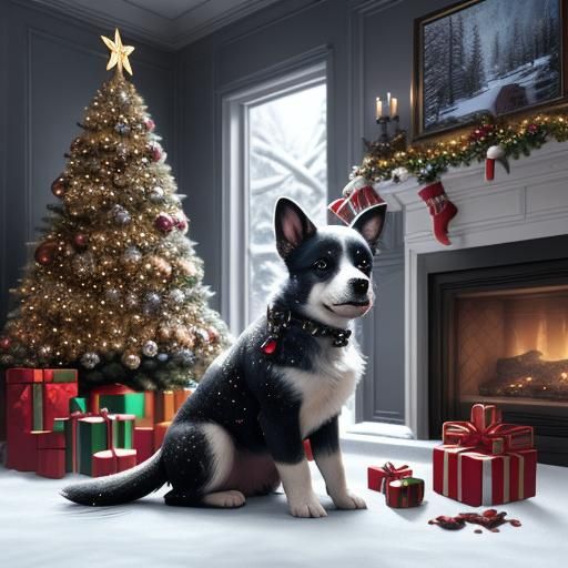 Puppy's Christmas Day: A Cinematic Digital Painting