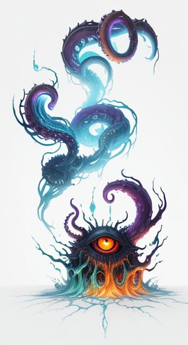 Cosmic Entity Rules Universe in Dark Fantasy Oil Painting