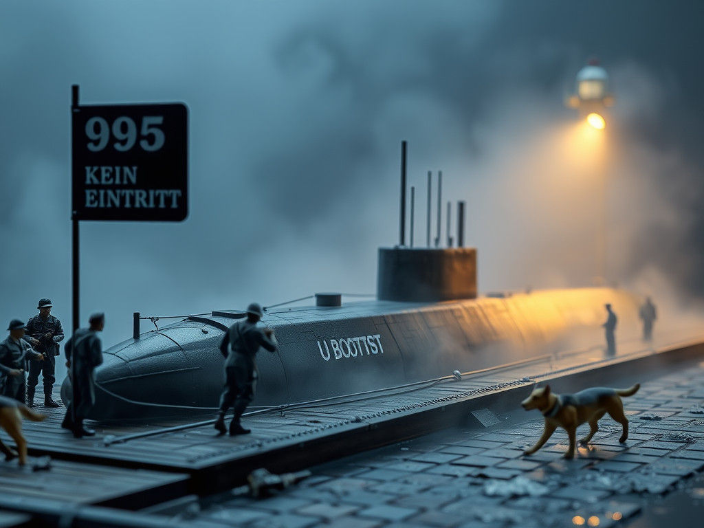 Miniature U-BOAT 995 Submarine Base in Fog