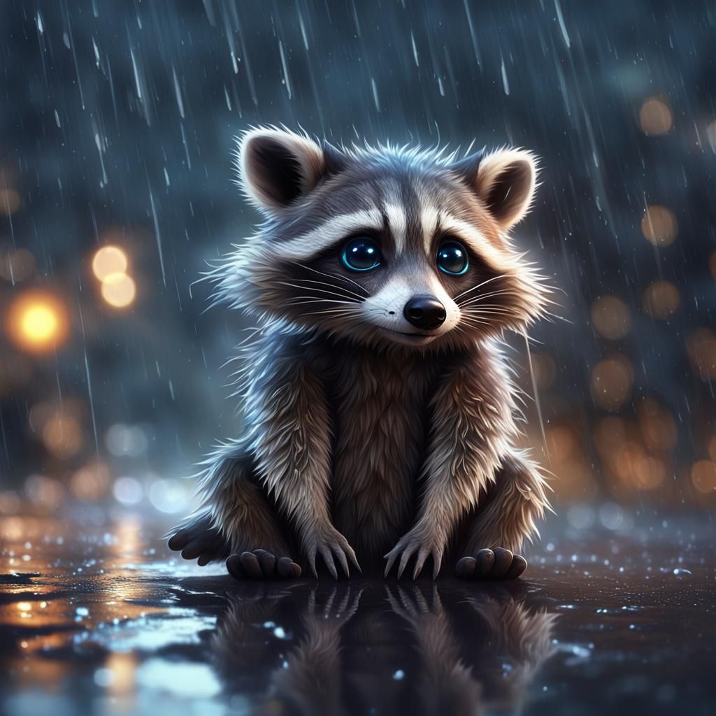 sad raccoon