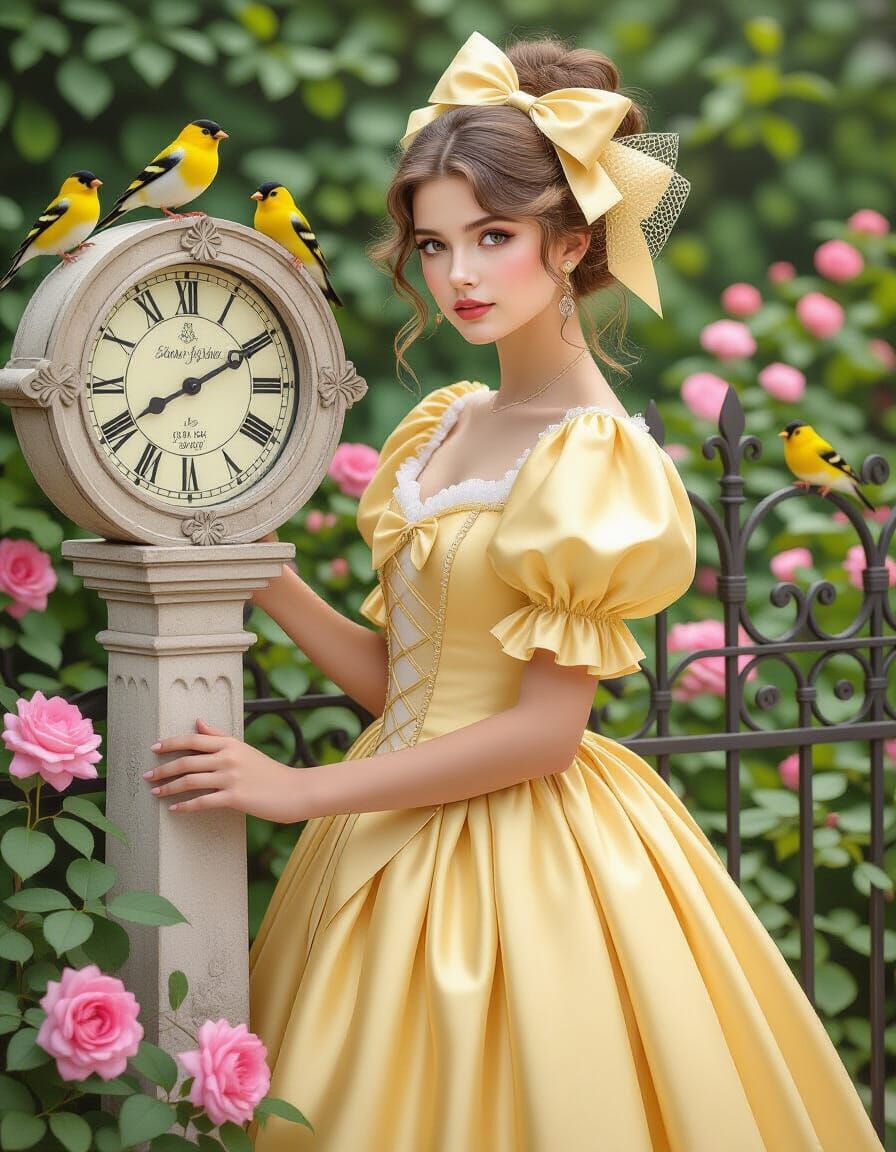 Lady in Rose Garden, Alcohol Ink Style