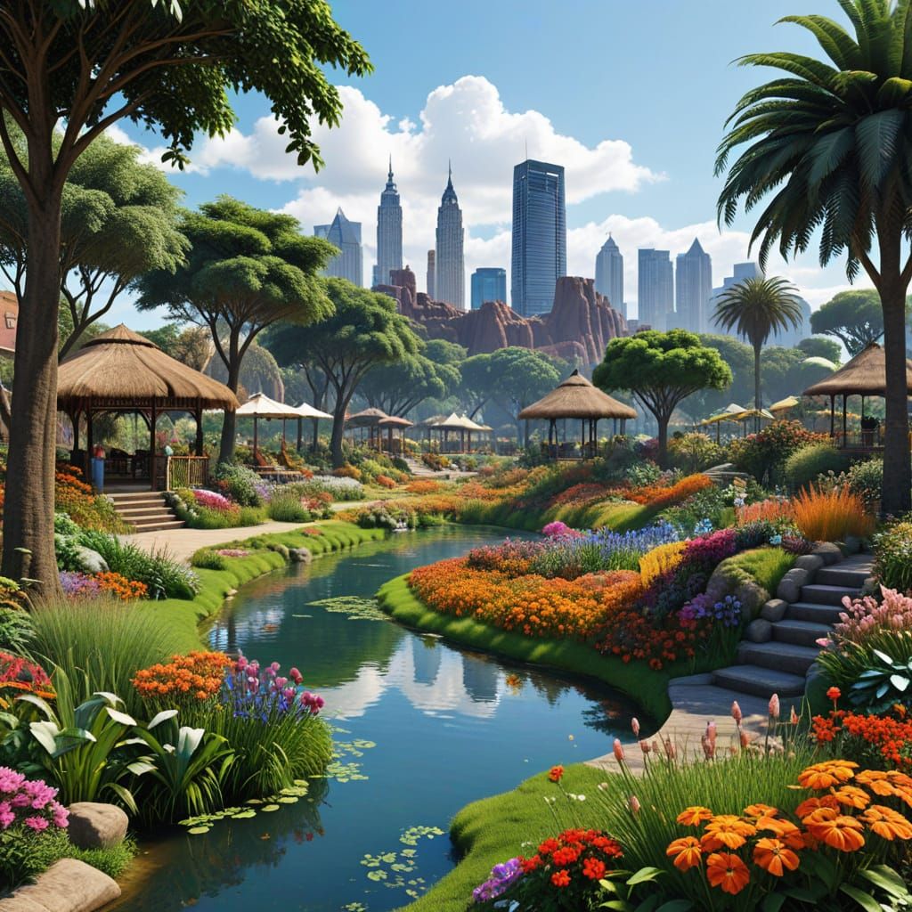 African Utopia Garden Blooms with Vibrant Color