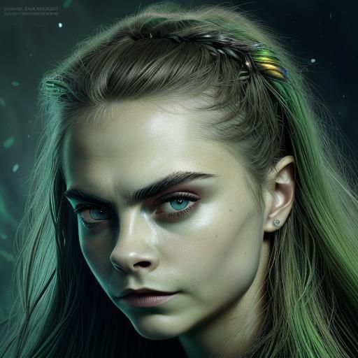 Surreal Medusa: Hyperrealistic Airbrush Silhouette Portrait