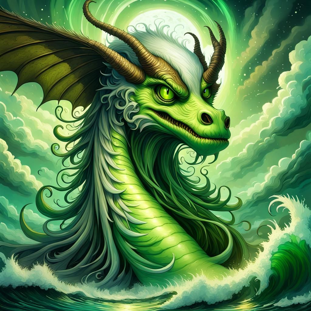 Astral Sea Monster with Feathered Wings