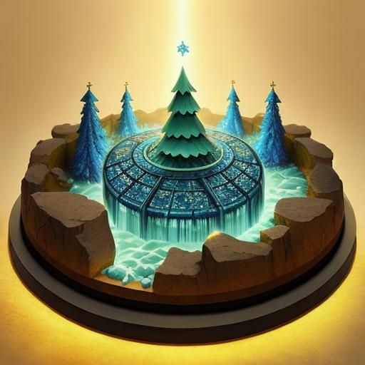 Mystical Winter Figure in Falling Snow