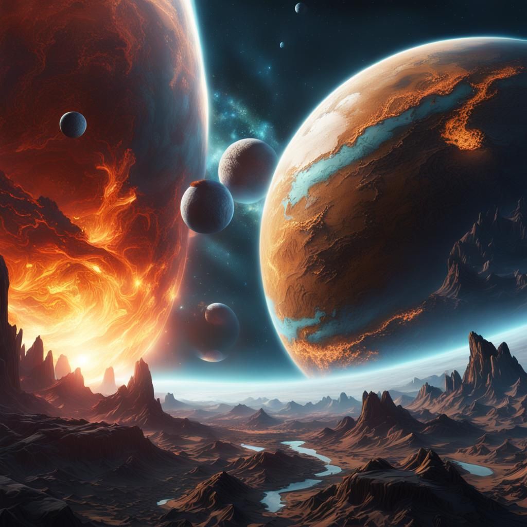 Planetary Collision: Fantastical Space Concept Art