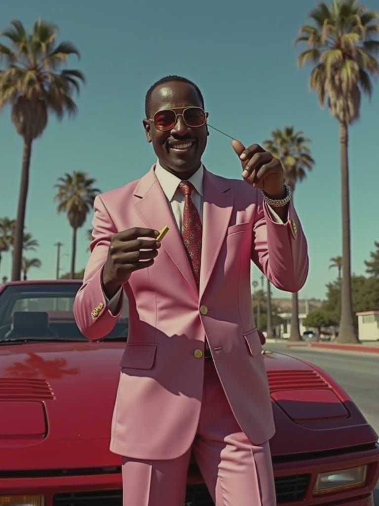 Beverly Hills Cop Action Hero in 80s Style