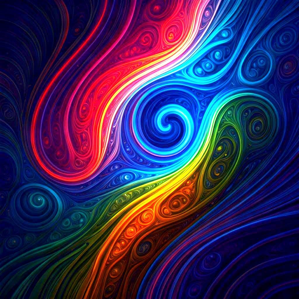Ethereal Cosmic Waterfall in Graffiti Art Style