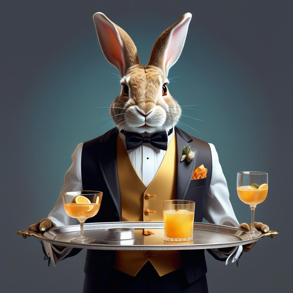 Rabbit Butler Concept Art in Art Nouveau Style