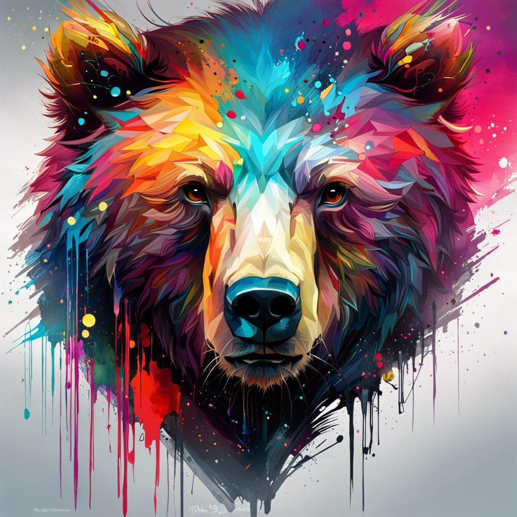 Holy Bear of Shadow and Fire, Digital Portrait