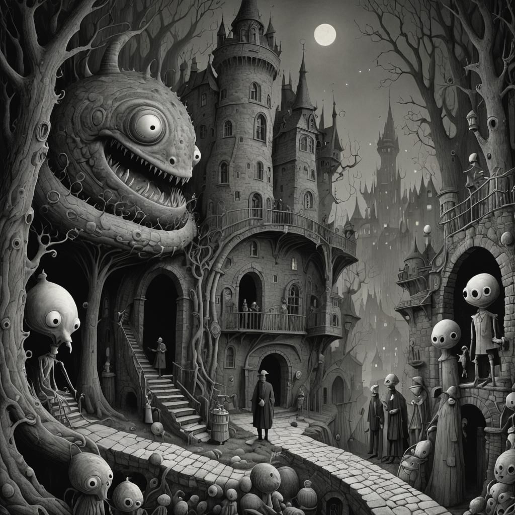 Rotary Worm in Gothic Macabre Style