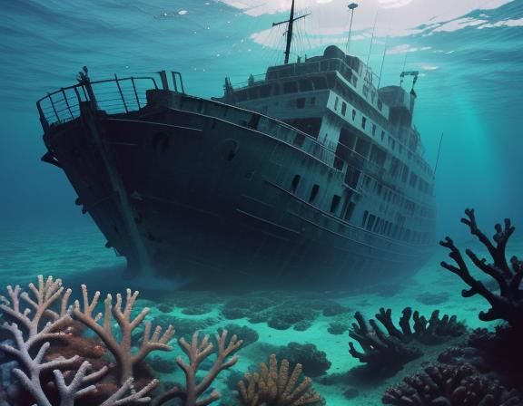 Underwater Shipwreck Scene with Marine Life