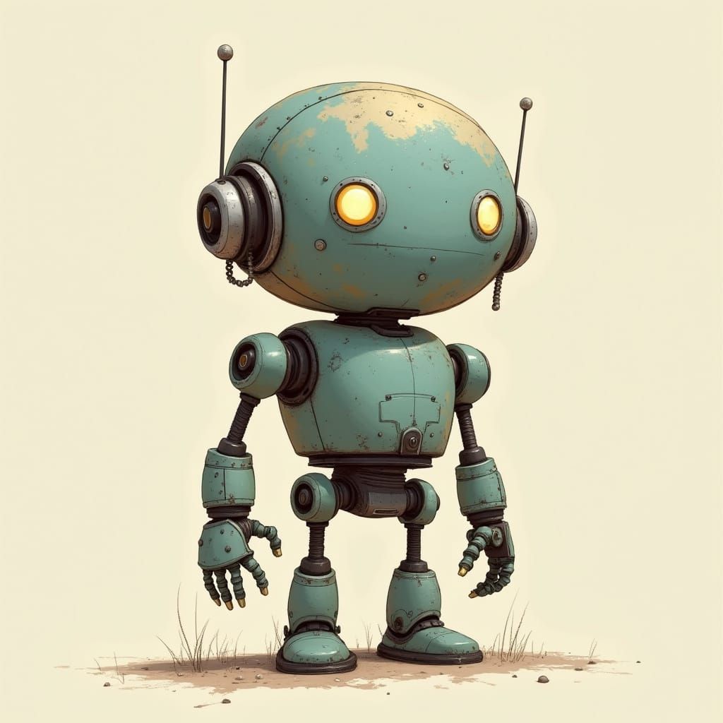 Cute Little Robot Inspired by Studio Ghibli