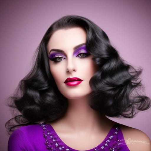 Beautiful Woman with Dark Eyes and Dramatic Eyeliner