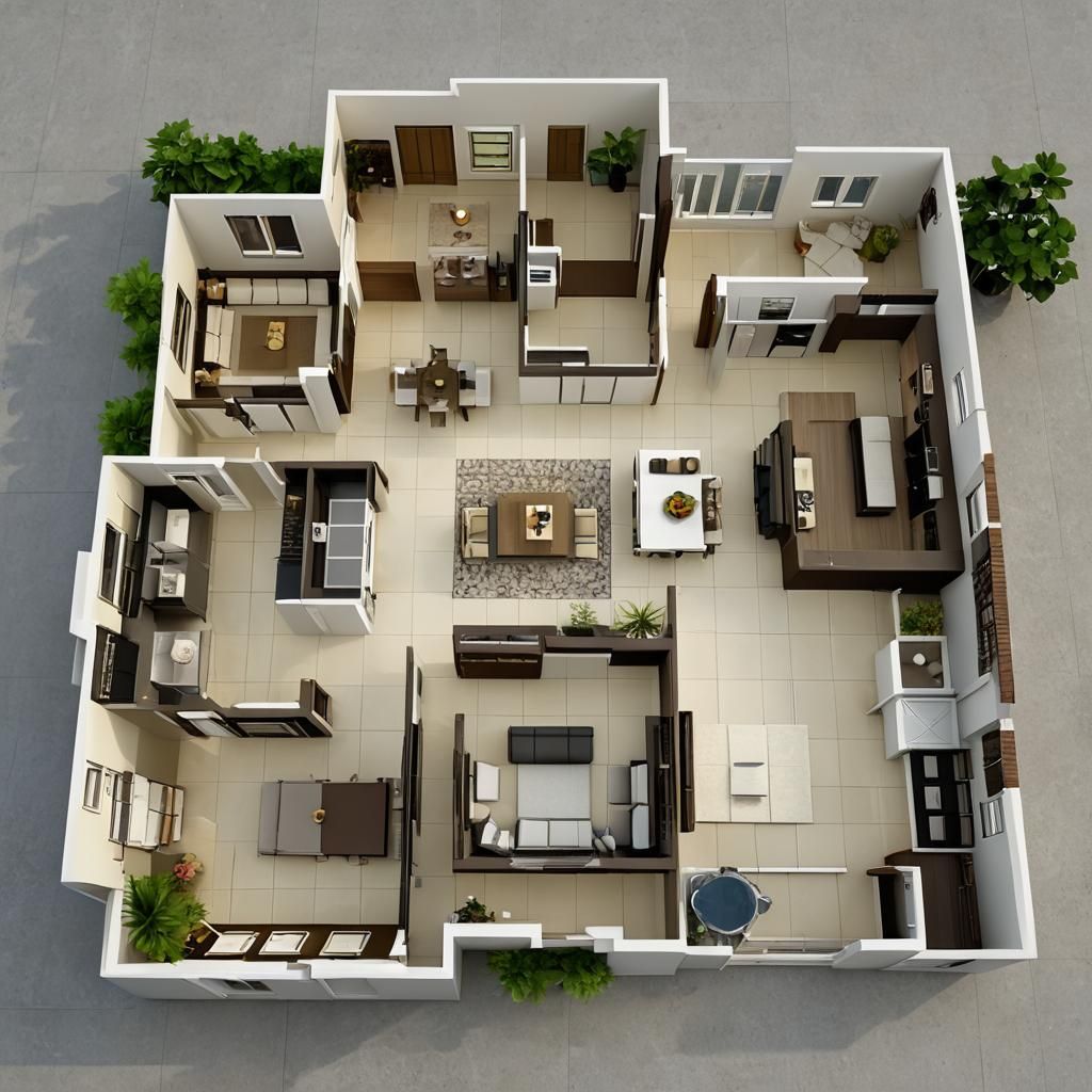 L-Shaped Villa Interior Design for Family Living