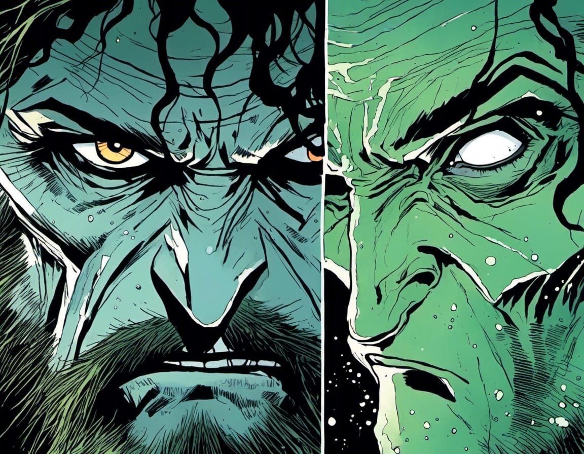 Swamp Creature in Frank Miller Comic Style