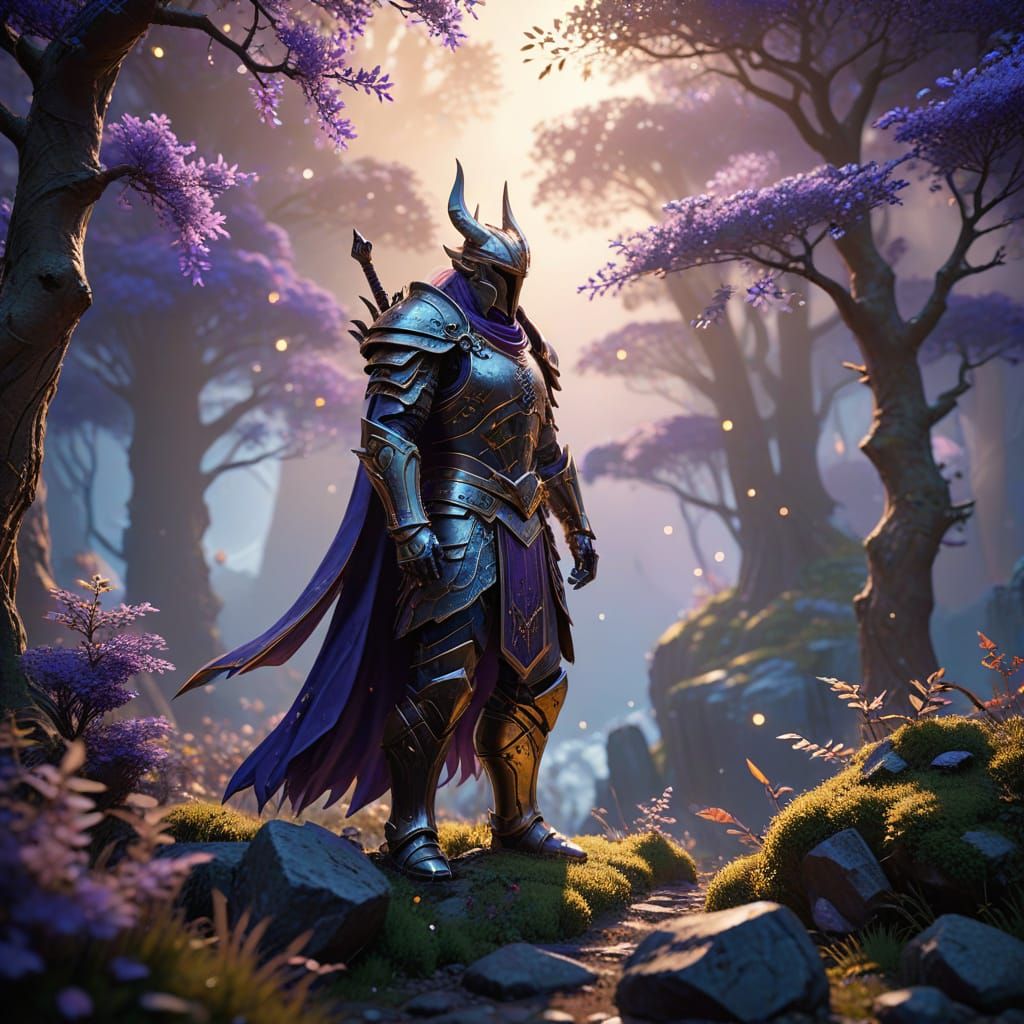 Ethereal Warrior Ascends Ancient Mystic Peak