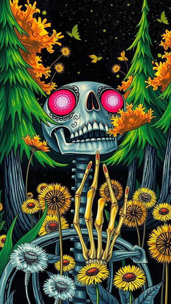 Sugar Skull Moth in Surreal Autumn Landscape