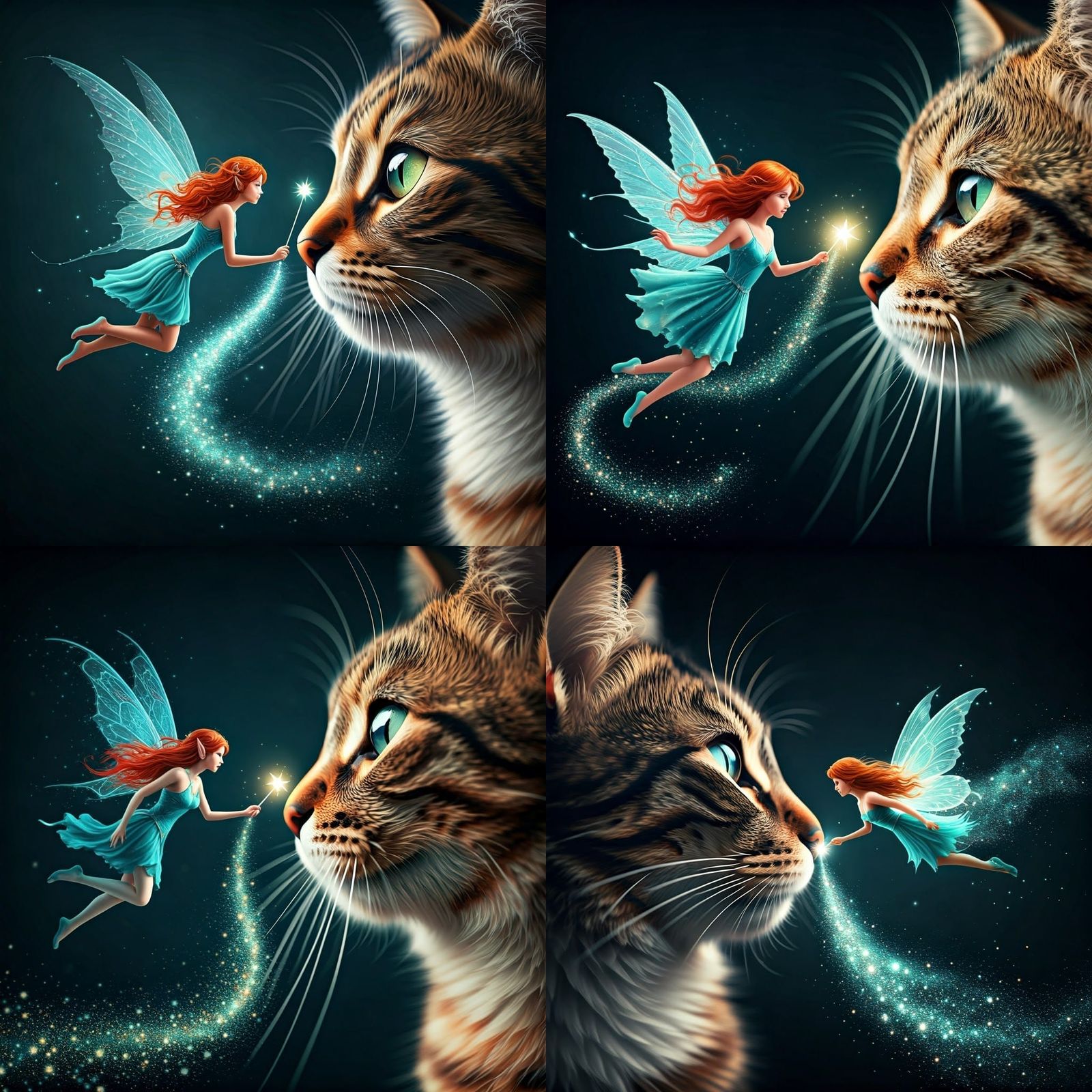 Glowing Fairy in Flight, Set Against a Moody Background