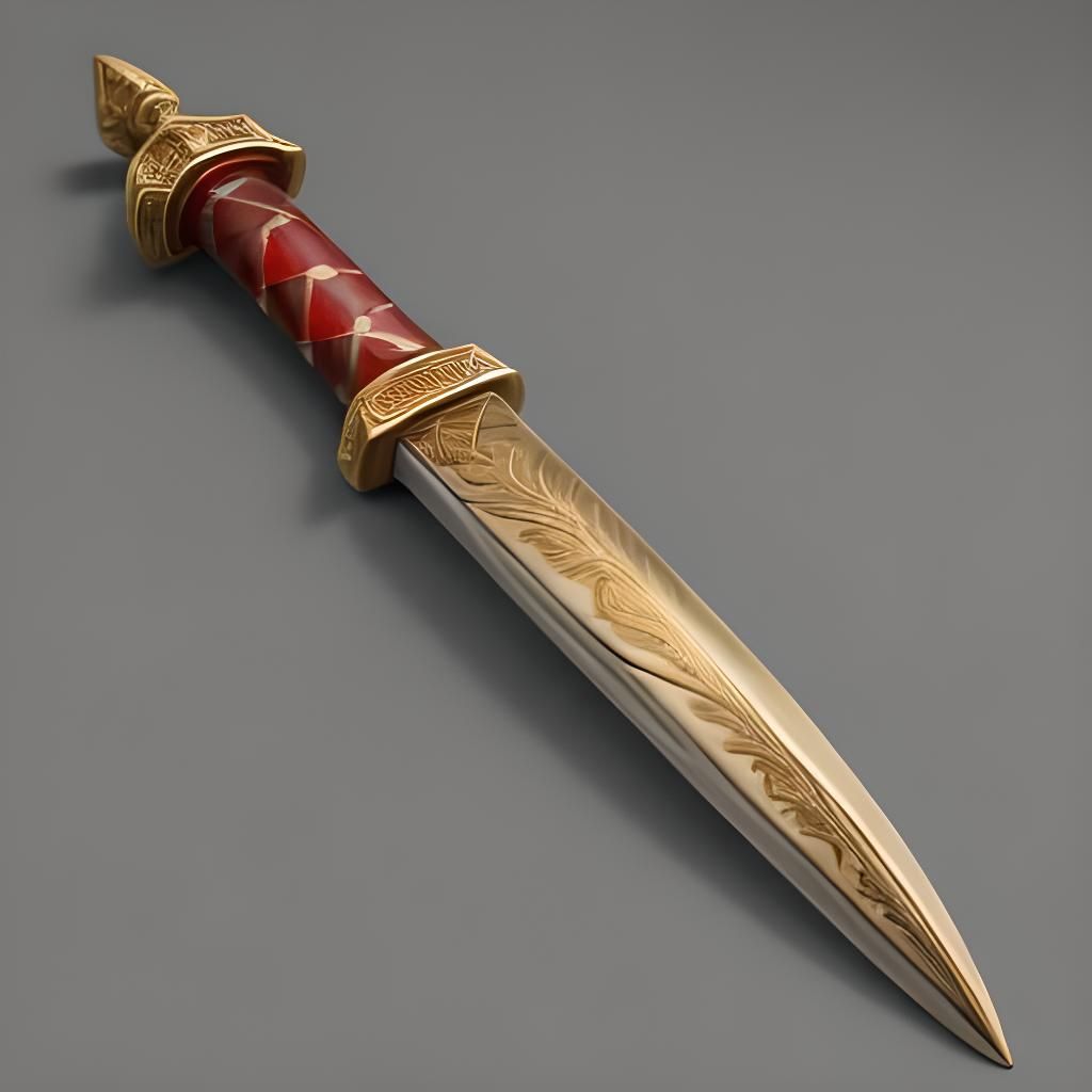 Ceremonial Dagger with Gold Leaf Handle